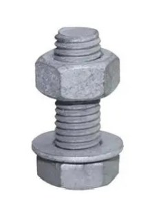 M10x25mm Bolt with Nut and washer Hot dipped Galvanised